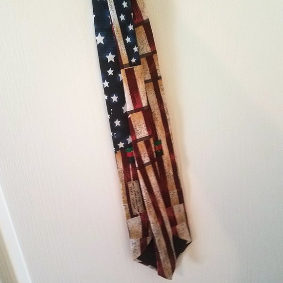 VINTAGE Silk Necktie American Flag Tango by Max Raab - Picture 4 of 7